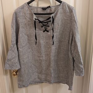 TAHARI Linen Top EUC